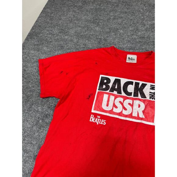 Vintage 2009 The Beatles Back in the USSR Red Band T-Shirt XL Fruit of the Loom - Picture 9 of 16